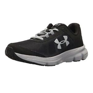 NEW! UA BGS Rave 2 Sz 6.5y Shoe Black Under Armour 3000141-001 Blk/gry Youth NIB